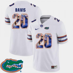Football Pictorial Fashion Men's White Florida Gator Malik Davis Jersey #20 Official 359357-732