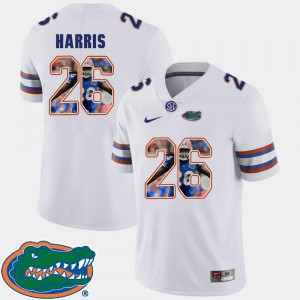 White Mens #26 Florida Gators Marcell Harris Jersey NCAA Pictorial Fashion Football 593088-696