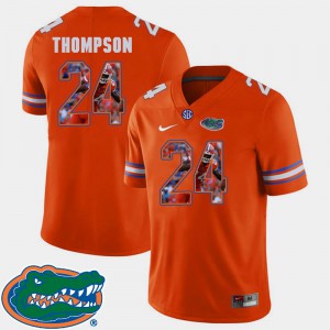 Orange Florida Gator Mark Thompson Jersey For Men's Football Alumni #24 Pictorial Fashion 689860-869