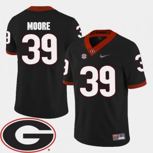 Georgia Corey Moore Jersey For Men #39 College Football Black 2018 SEC Patch Stitch 118752-655