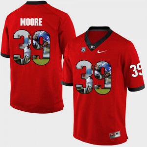 University of Georgia Corey Moore Jersey For Men #39 NCAA Red Pictorial Fashion 564209-961