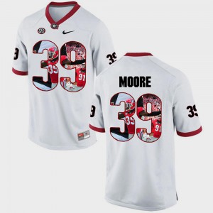 Pictorial Fashion White Stitched #39 Mens UGA Bulldogs Corey Moore Jersey 122982-610