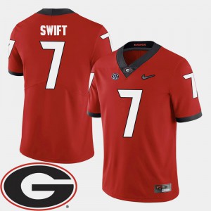 For Men 2018 SEC Patch College Football GA Bulldogs D'Andre Swift Jersey #7 Red Official 319303-511