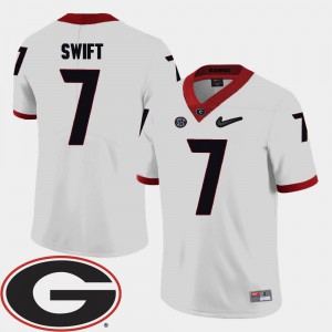 College Football Men Georgia D'Andre Swift Jersey 2018 SEC Patch Stitch White #7 348507-175