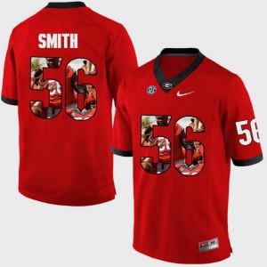 Red Pictorial Fashion Mens UGA Garrison Smith Jersey Stitched #56 521859-515