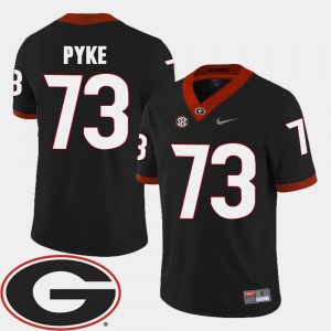 #73 For Men Black College UGA Bulldogs Greg Pyke Jersey College Football 2018 SEC Patch 512756-224