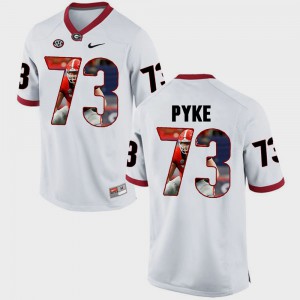 White Player Pictorial Fashion Georgia Bulldogs Greg Pyke Jersey #73 Men's 582548-841