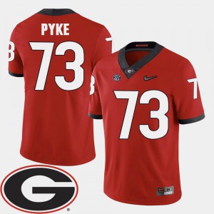 UGA Bulldogs Greg Pyke Jersey #73 Men's Alumni Red 2018 SEC Patch College Football 742353-420