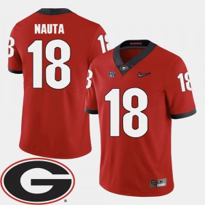Official 2018 SEC Patch #18 UGA Isaac Nauta Jersey Men Red College Football 599882-916