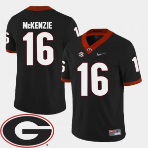 Black UGA Bulldogs Isaiah McKenzie Jersey College Football 2018 SEC Patch #16 Official For Men's 450530-578