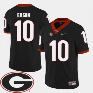 College Football University of Georgia Jacob Eason Jersey #10 Official Men's Black 2018 SEC Patch 621438-801