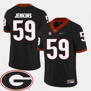 College Football Stitch 2018 SEC Patch #59 Men's GA Bulldogs Jordan Jenkins Jersey Black 788805-425