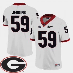 #59 Georgia Jordan Jenkins Jersey 2018 SEC Patch Men College Football Alumni White 961817-701