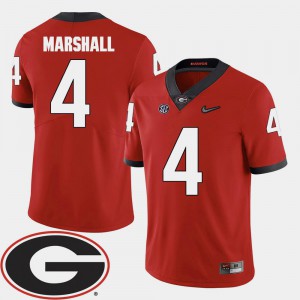 NCAA 2018 SEC Patch College Football For Men Red UGA Keith Marshall Jersey #4 211617-807