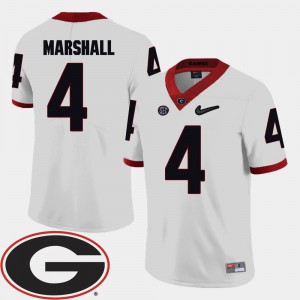 NCAA 2018 SEC Patch White College Football UGA Keith Marshall Jersey #4 For Men's 208015-833