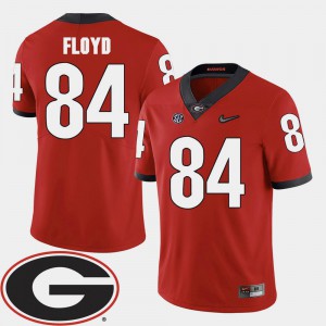 College Football #84 University of Georgia Leonard Floyd Jersey Men's 2018 SEC Patch Red Player 235726-118