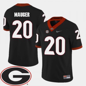2018 SEC Patch Men's Black UGA Quincy Mauger Jersey NCAA #20 College Football 894944-372