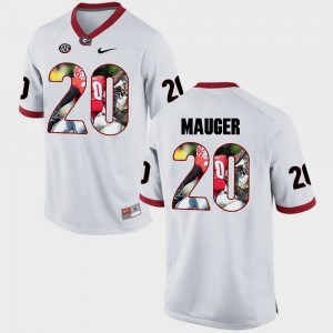 Pictorial Fashion White #20 Stitched Men's Georgia Bulldogs Quincy Mauger Jersey 695753-973