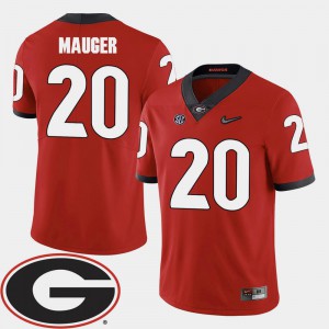College Football Alumni 2018 SEC Patch Men Red Georgia Bulldogs Quincy Mauger Jersey #20 687878-595
