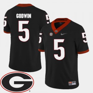University of Georgia Terry Godwin Jersey #5 High School 2018 SEC Patch Black For Men College Football 325812-119