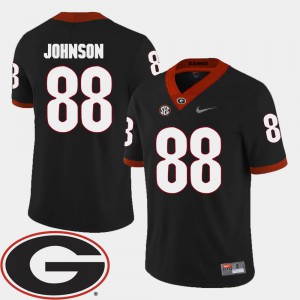 #88 UGA Toby Johnson Jersey College Football Black Men 2018 SEC Patch Stitched 958405-946