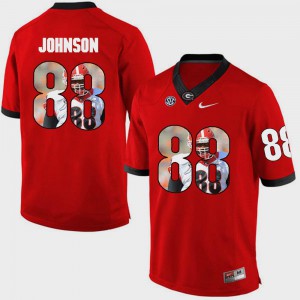 #88 Georgia Toby Johnson Jersey Red For Men Pictorial Fashion NCAA 139859-211