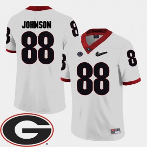 Men College Football #88 Embroidery White 2018 SEC Patch UGA Toby Johnson Jersey 696051-528