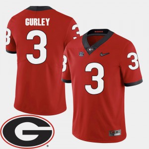 Red #3 College Football Men 2018 SEC Patch College GA Bulldogs Todd Gurley Jersey 242314-475