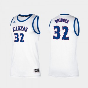 #32 Official College Basketball University of Kansas Bill Bridges Jersey Men's Classic White 675221-852