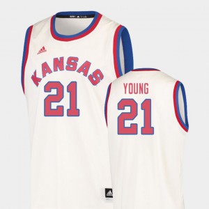 #21 Men's Hardwood Classics Cream Kansas Clay Young Jersey College Basketball Stitched 839577-336