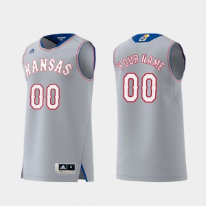 Stitched Jayhawks Custom Jerseys #00 For Men Replica Gray Swingman College Basketball 889603-589