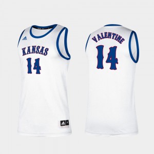 University of Kansas Darnell Valentine Jersey #14 Men's College Basketball Stitched Classic White 446824-561
