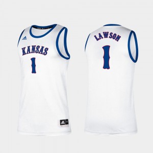 College Basketball White Men Kansas Dedric Lawson Jersey #1 Classic Stitched 356473-326