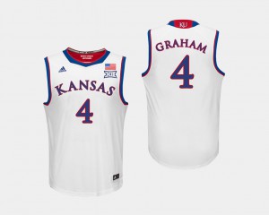 High School White College Basketball Kansas Jayhawks Devonte' Graham Jersey #4 Men's 918248-916
