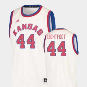 Embroidery For Men's Cream Kansas Jayhawks Mitch Lightfoot Jersey College Basketball #44 Hardwood Classics 481624-780