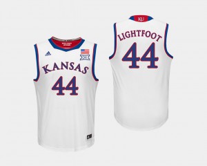 White Kansas Jayhawks Mitch Lightfoot Jersey College Basketball #44 For Men's High School 575619-786