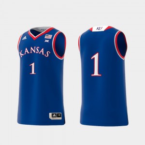 Embroidery Kansas Jayhawks Jersey #1 College Replica For Men Royal Basketball Swingman 663431-235