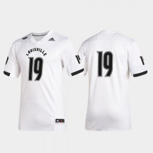 UofL Jersey Men's 2019 Special Game #19 Premier Football White Embroidery 437812-442