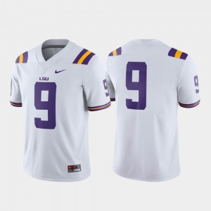 Louisiana State Tigers Jersey For Men's Game #9 College Football White Official 190133-858