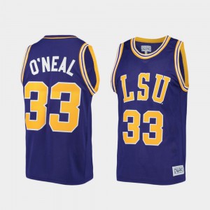 Alumni Limited Embroidery College Basketball #33 Mens LSU Shaquille O'Neal Jersey Purple 880387-622