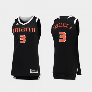 Miami Hurricane Anthony Lawrence II Jersey College Basketball Chase #3 Black White Alumni For Men 502961-344