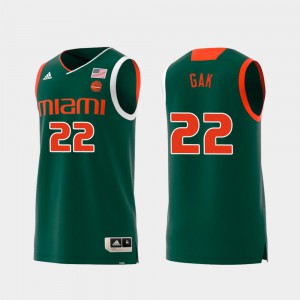 Replica Swingman College Basketball Miami Deng Gak Jersey Stitch Green Men's #22 910096-156