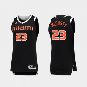 #23 Chase College Men's College Basketball Black White Miami Kameron McGusty Jersey 380945-491