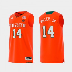 NCAA Replica Miami Rodney Miller Jr. Jersey Swingman College Basketball Orange #14 Men 585550-989