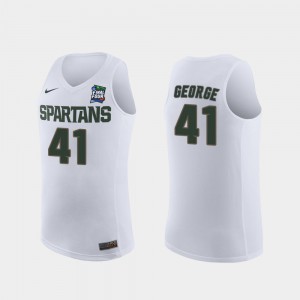 #41 2019 Final-Four NCAA Michigan State Conner George Jersey Men's White Replica 647937-150