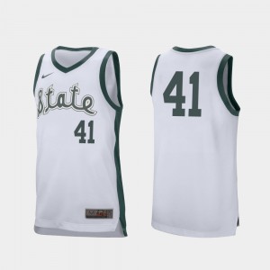 #41 College Basketball Stitched White Spartans Conner George Jersey For Men's Retro Performance 905151-607