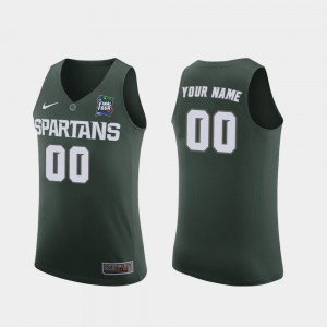 Michigan State Customized Jersey Stitched 2019 Final-Four Green #00 Replica For Men's 335775-506