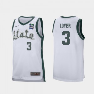 #3 For Men White Player MSU Foster Loyer Jersey 2019 Final-Four Retro Performance 383261-279