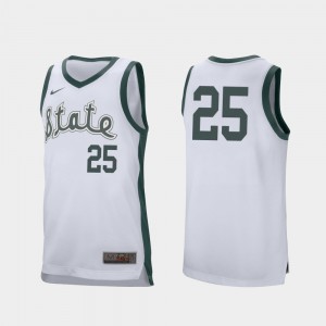 College Basketball Mens #25 Michigan State Spartans Kenny Goins Jersey White Retro Performance University 284068-638
