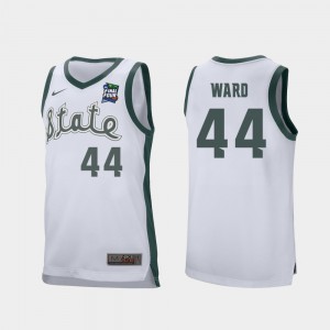 Retro Performance White Men Spartans Nick Ward Jersey #44 2019 Final-Four Official 940644-281
